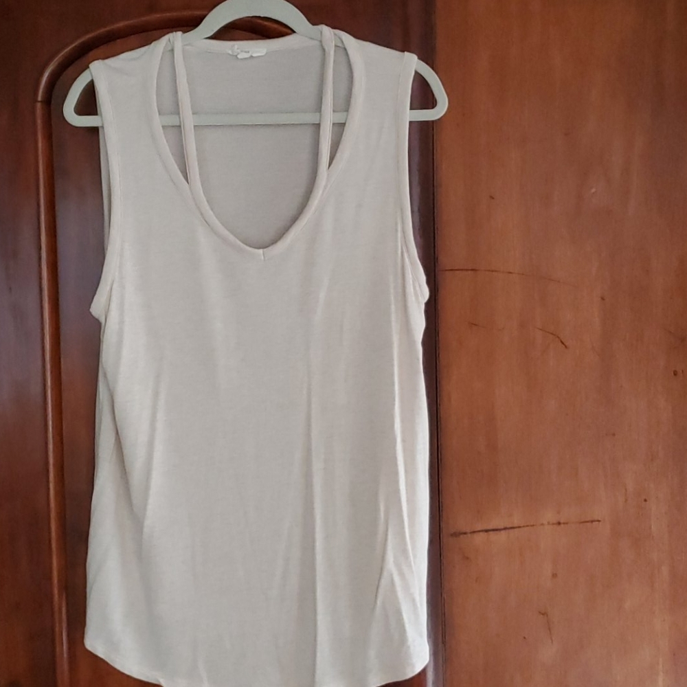 Loft XL beige sleeveless blouse